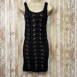Bebe Bodycon Black Sleeveless Lace Dress Size Small